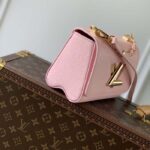Louis Vuitton LV Women Twist PM Handbag Pink Grained Calfskin Leather - Image 3