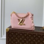 Louis Vuitton LV Women Twist PM Handbag Pink Grained Calfskin Leather - Image 2