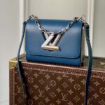 Louis Vuitton LV Women Twist PM Handbag Toledo Blue Epi Grained Cowhide - Image 3