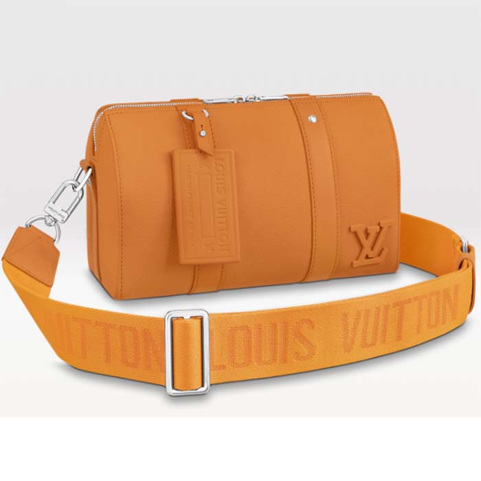 Louis Vuitton Unisex City Keepall Bag Saffron Yellow LV Aerogram Cowhide Leather