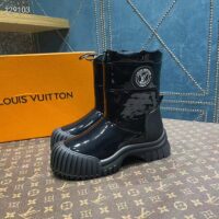 Louis Vuitton Unisex LV Ruby Flat Half Boot Black Vinyl Elastic Stopper Rubber (1)