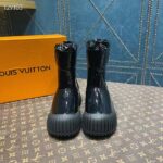 Louis Vuitton Unisex LV Ruby Flat Half Boot Black Vinyl Elastic Stopper Rubber - Image 6