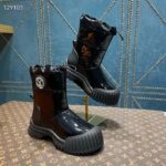 Louis Vuitton Unisex LV Ruby Flat Half Boot Black Vinyl Elastic Stopper Rubber - Image 3