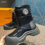 Louis Vuitton Unisex LV Ruby Flat Half Boot Black Vinyl Elastic Stopper Rubber - Image 8