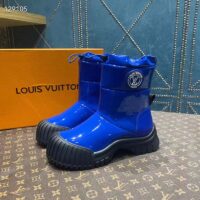 Louis Vuitton Unisex LV Ruby Flat Half Boot Electric Blue Vinyl Elastic Stopper Rubber (1)