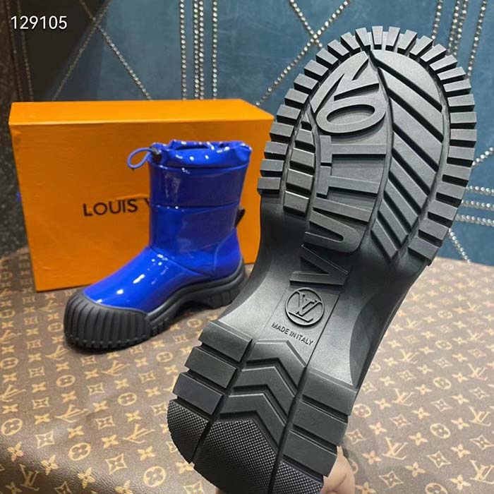 Louis Vuitton® Ruby Flat Half Boot Royal Blue. Size 36.0
