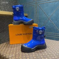 Louis Vuitton Unisex LV Ruby Flat Half Boot Electric Blue Vinyl Elastic Stopper Rubber (1)