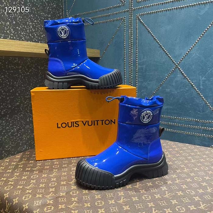 Louis Vuitton® Ruby Flat Half Boot Royal Blue. Size 36.0
