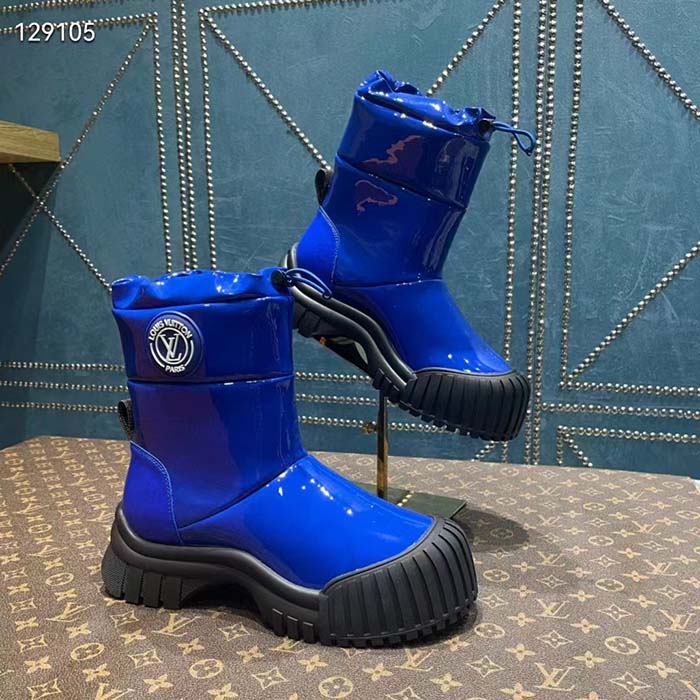 Louis Vuitton® Ruby Flat Half Boot Royal Blue. Size 36.0