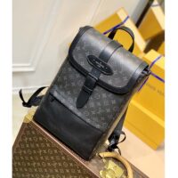 Louis Vuitton Unisex Saumur Backpack Monogram Eclipse Coated Canvas Black Cowhide Leather (3)