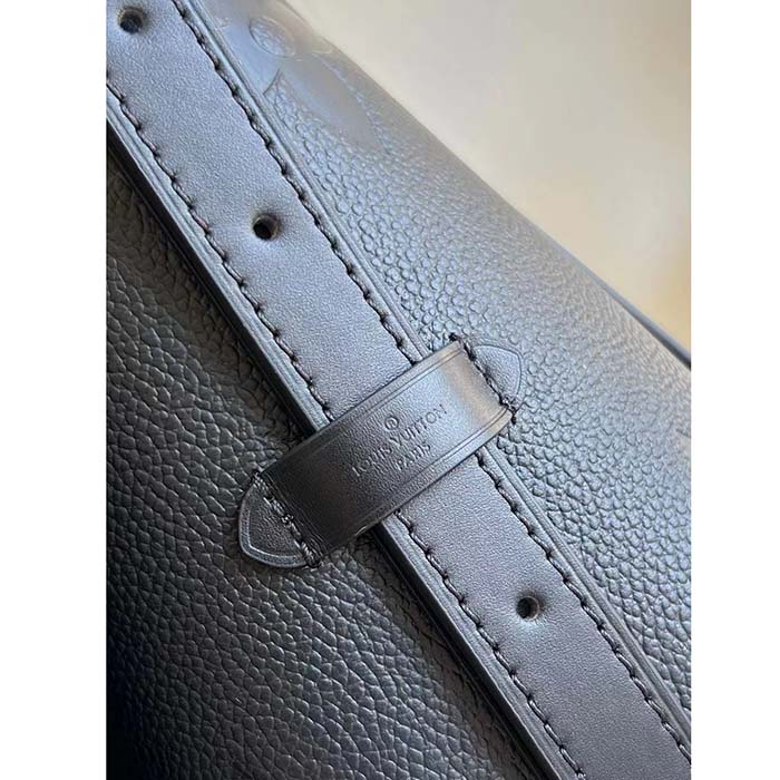 Louis Vuitton Women LV CarryAll PM Handbag Black Embossed Supple Grained Cowhide (11)