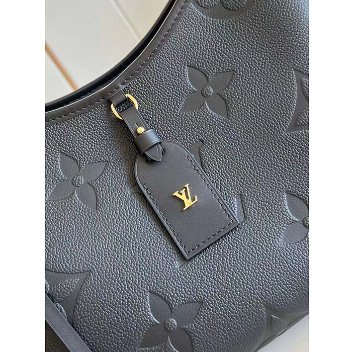 Louis Vuitton CarryAll PM Black in Embossed Supple Grained Cowhide