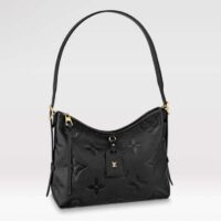 Louis Vuitton Women LV CarryAll PM Handbag Black Embossed Supple Grained Cowhide (4)