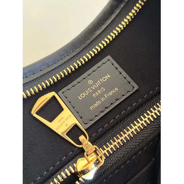 Louis Vuitton Women LV CarryAll PM Handbag Black Embossed Supple Grained Cowhide (6)