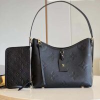 Louis Vuitton Women LV CarryAll PM Handbag Black Embossed Supple Grained Cowhide (4)