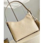 Louis Vuitton Women LV CarryAll PM Handbag Crème Beige Embossed Supple Grained Cowhide - Image 3