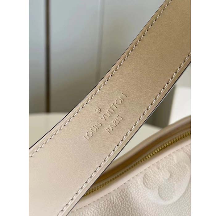 Louis Vuitton Women LV CarryAll PM Handbag Crème Beige Embossed Supple Grained Cowhide (4)