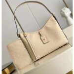 Louis Vuitton Women LV CarryAll PM Handbag Crème Beige Embossed Supple Grained Cowhide - Image 2