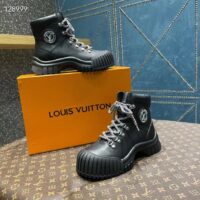 Louis Vuitton Women LV Ruby Flat Ranger Black Calf Leather Bicolor Laces Rubber (5)