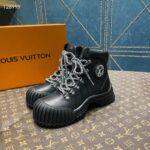 Louis Vuitton Women LV Ruby Flat Ranger Black Calf Leather Bicolor Laces Rubber – Image 7