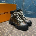 Louis Vuitton Women LV Ruby Flat Ranger Cacao Brown Patent Monogram Canvas Calf – Bild 7