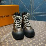 Louis Vuitton Women LV Ruby Flat Ranger Cacao Brown Patent Monogram Canvas Calf – Bild 5