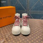 Louis Vuitton Women LV Ruby Flat Ranger White Calf Leather Bicolor Laces Rubber - Image 5