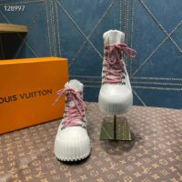 Louis Vuitton Women LV Ruby Flat Ranger White Calf Leather Bicolor Laces Rubber (11)