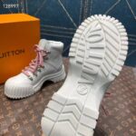 Louis Vuitton Women LV Ruby Flat Ranger White Calf Leather Bicolor Laces Rubber - Image 8