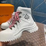 Louis Vuitton Women LV Ruby Flat Ranger White Calf Leather Bicolor Laces Rubber - Image 10