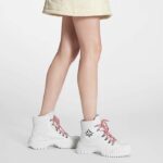 Louis Vuitton Women LV Ruby Flat Ranger White Calf Leather Bicolor Laces Rubber - Image 14