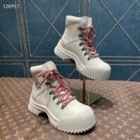 Louis Vuitton Women LV Ruby Flat Ranger White Calf Leather Bicolor Laces Rubber (11)