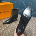 Louis Vuitton Women LV Signature Ankle Boot Black Calf Leather Patent Monogram Canvas - Imagen 9