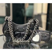 Balenciaga Women BB Le Cagole XS Shoulder Bag Black Arena Lambskin (5)