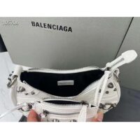 Balenciaga Women BB Le Cagole XS Shoulder Bag White Arena Lambskin (7)