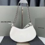 Balenciaga Women BB Le Cagole XS Shoulder Bag White Arena Lambskin - Image 5