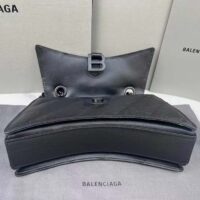 Balenciaga Women Crush Small Chain Bag Quilted Black Crushed Calfskin Black Matte Hardware (9)