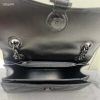 Balenciaga Women Crush Small Chain Bag Quilted Black Crushed Calfskin Black Matte Hardware (9)