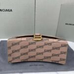 Balenciaga Women Hourglass Small Handbag Beige Brown BB Monogram Coated Canvas – Bild 5