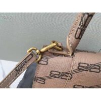 Balenciaga Women Hourglass Small Handbag Beige Brown BB Monogram Coated Canvas (5)