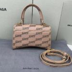 Balenciaga Women Hourglass XS Handbag Beige Brown BB Monogram Coated Canvas – Image 3