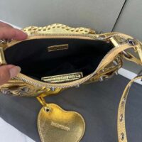 Balenciaga Women Le Cagole XS Shoulder Bag Gold Metallized Arena Lambskin (2)