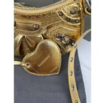 Balenciaga Women Le Cagole XS Shoulder Bag Gold Metallized Arena Lambskin – Bild 9
