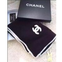 Chanel Unisex CC Ahead Beanie One Size Black White Cashmere