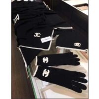 Chanel Unisex CC A Set of Ahead Beanie Gloves Scarf White Black One Size (5)