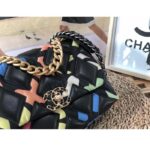 Chanel Women CC 19 Flap Bag Goatskin Gold Silver-Tone Metal Multicolor Black - Image 6