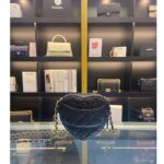 Chanel Women CC Heart Shape Bag Black Calfskin Leather Gold-Tone Metal – Image 3