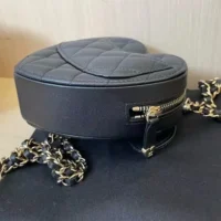 Chanel Women CC Heart Shape Bag Black Calfskin Leather Gold-Tone Metal (1)