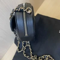 Chanel Women CC Heart Shape Bag Black Calfskin Leather Gold-Tone Metal (1)
