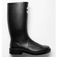 Chanel Women CC High Boots Caoutchouc Leather Black (2)